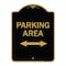 Signmission Parking Area W/ Bidirectional Arrow, Black & Gold Aluminum Sign, 18" x 24", BG-1824-23467 A-DES-BG-1824-23467 - alternate 1